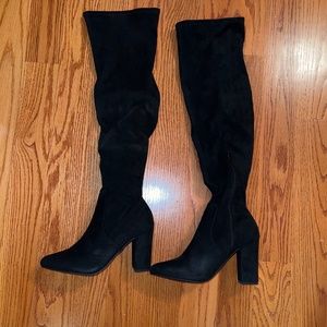 Wild Pair Over the Knee Stretchy Booties - Black